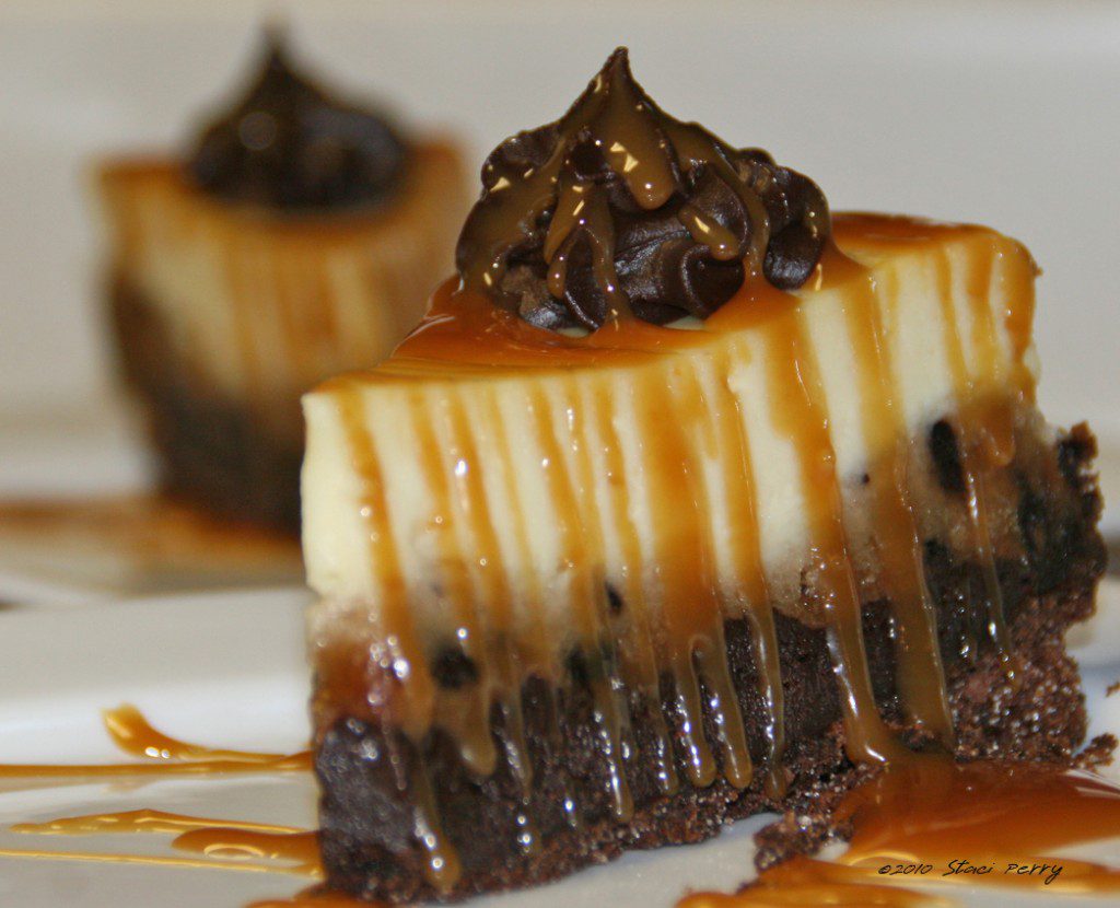 Chocolate Explosion Cheesecake with Caramel Shots - Random Sweets