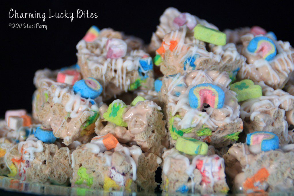 plate of Lucky Charms Krispy treats