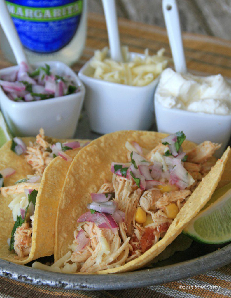 lime street chicken tacos in yellow corn shells