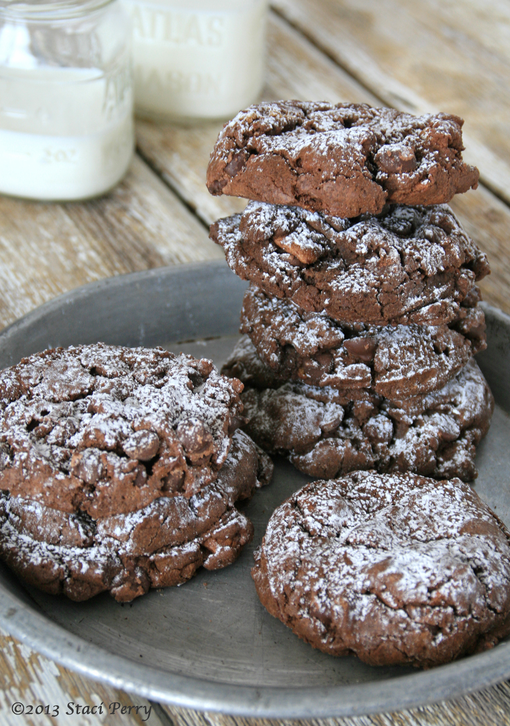 Brownie-like Cocoa Mint Cookies with Creme De Menthe
