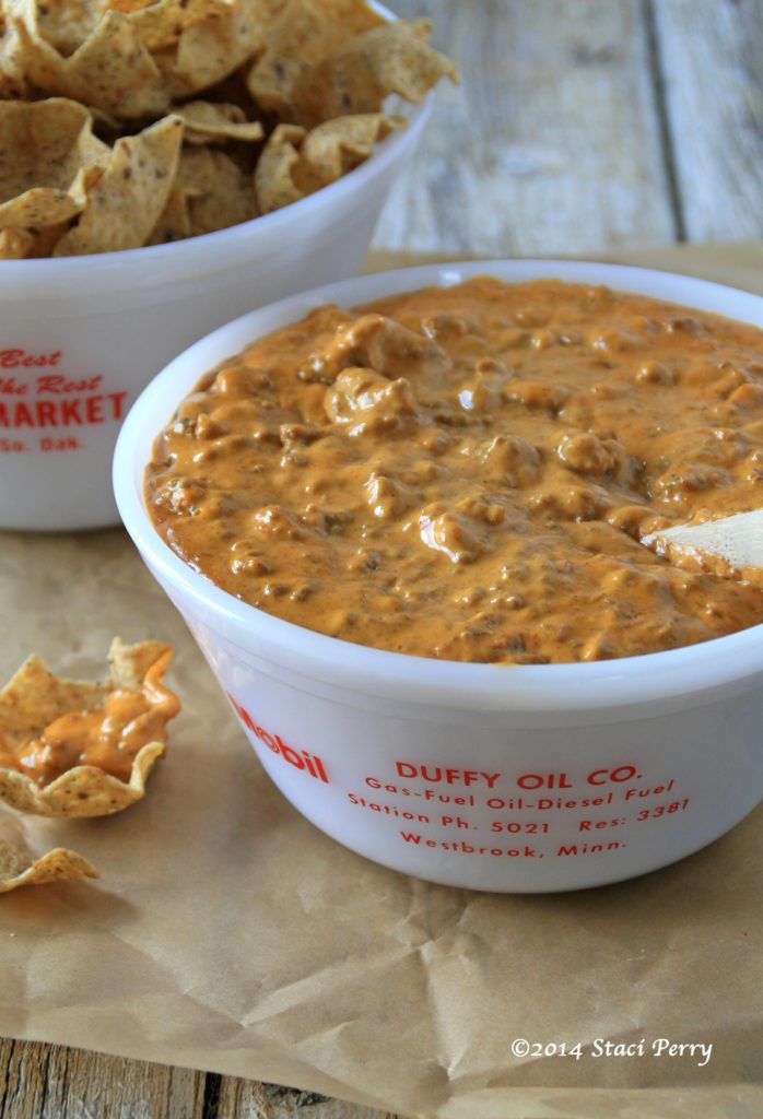 taco dip in a bowl
