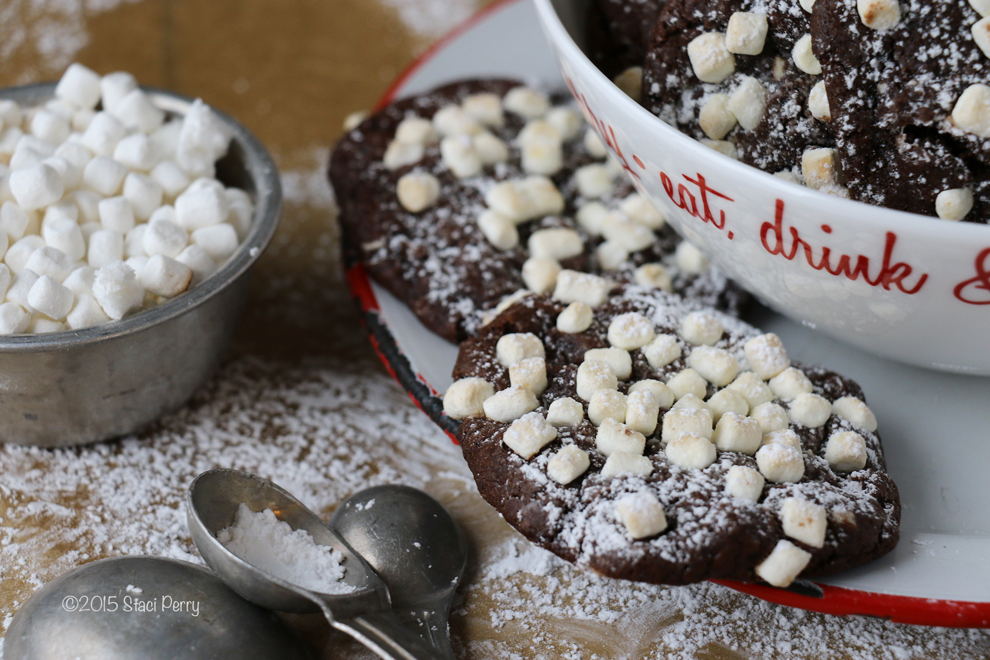 Minnesota Snow Pile Cookies, Chewy Cocoa Mint Marshmallow