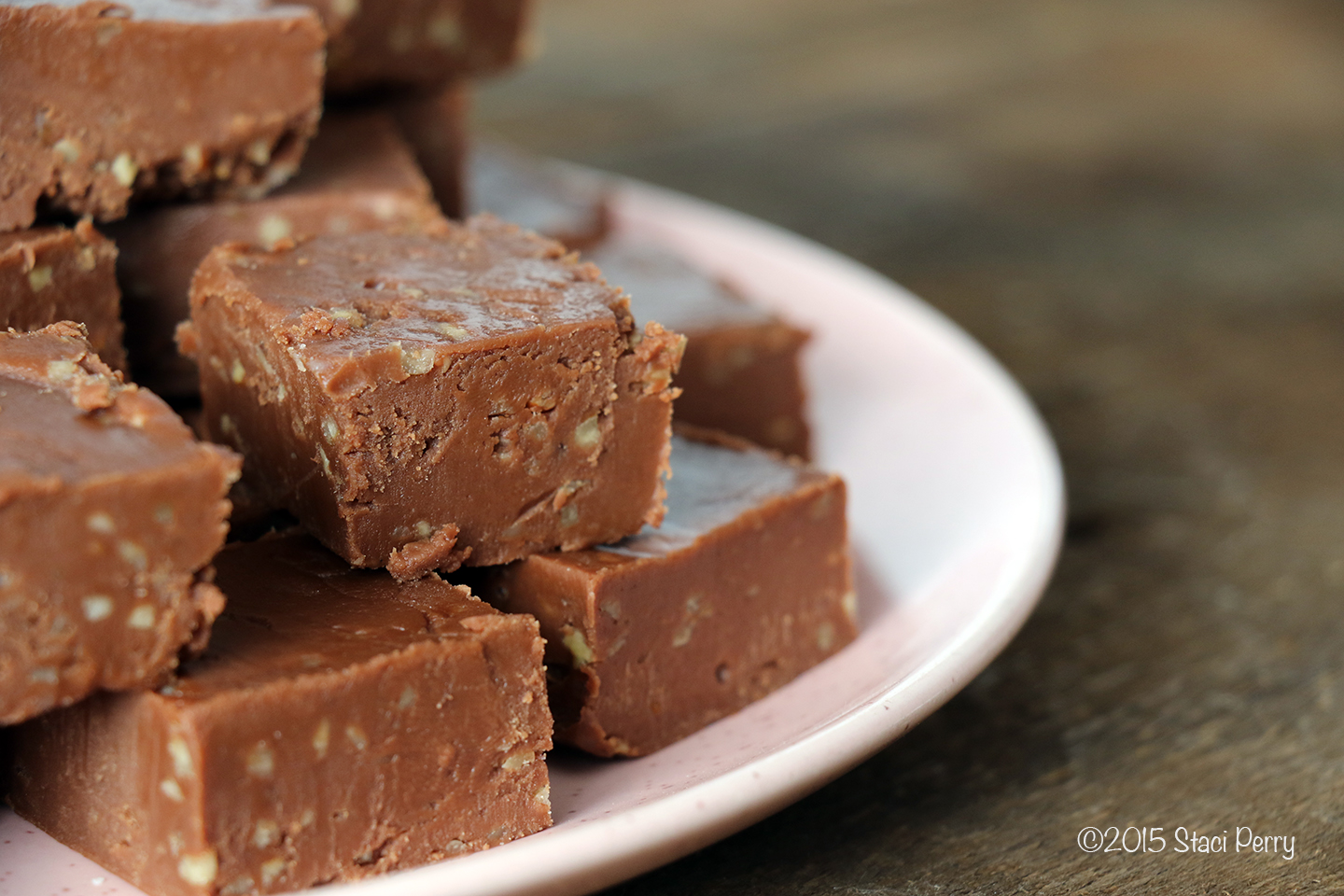 three chocolate fudge