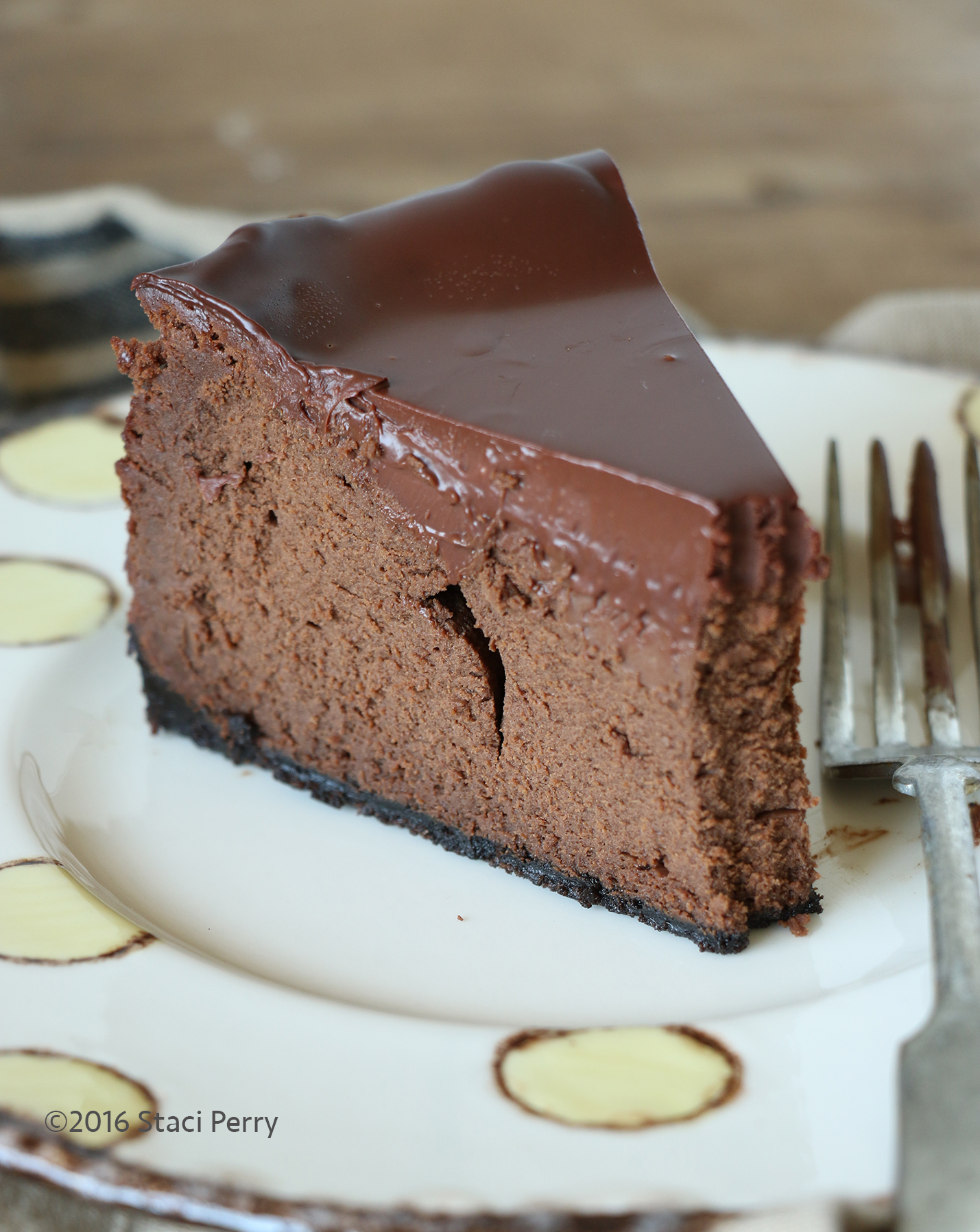 deepest darkest chocolate cheesecake
