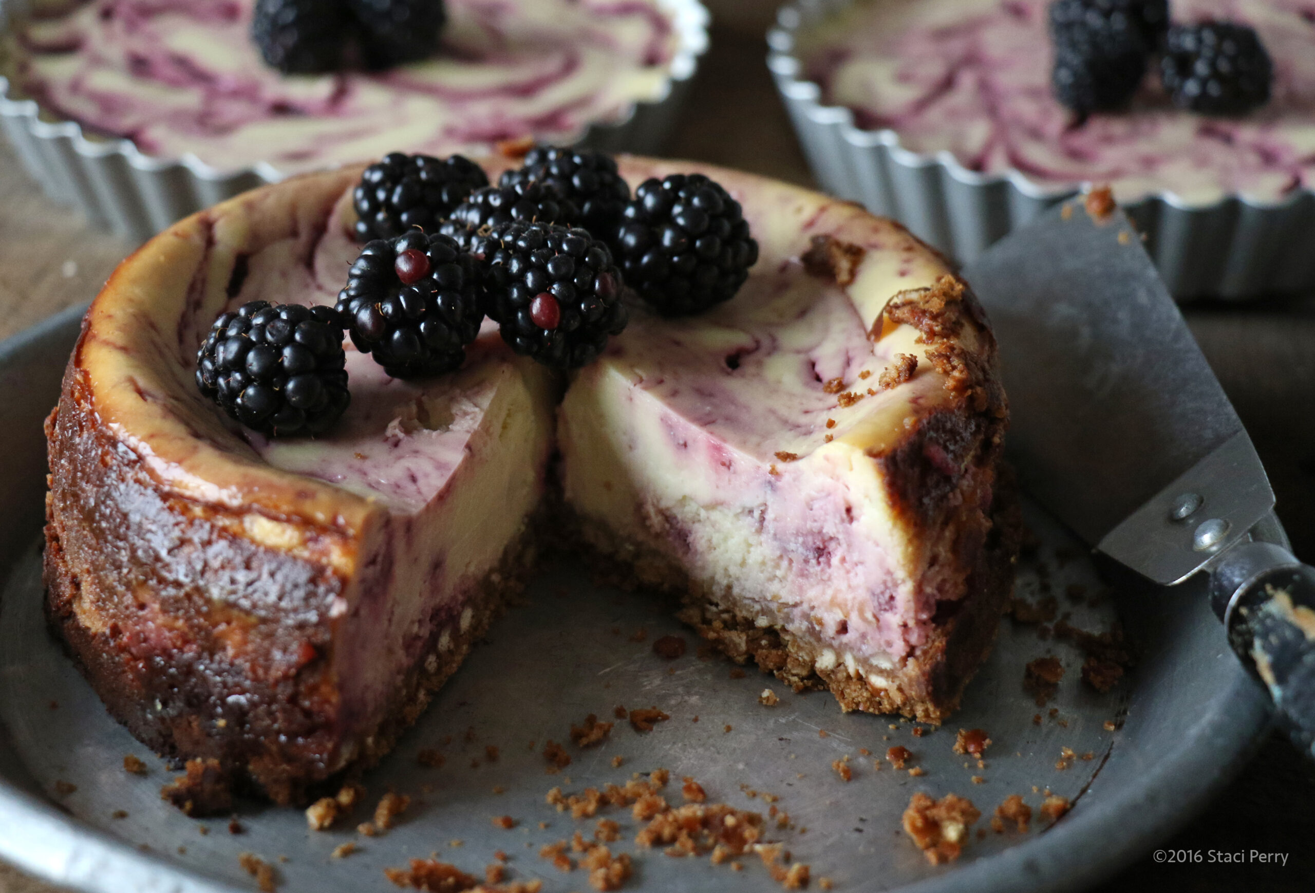 Key lime blackberry cheesecake