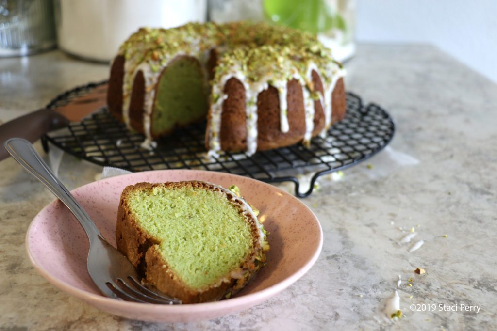 amaretto pistachio Bundt cake