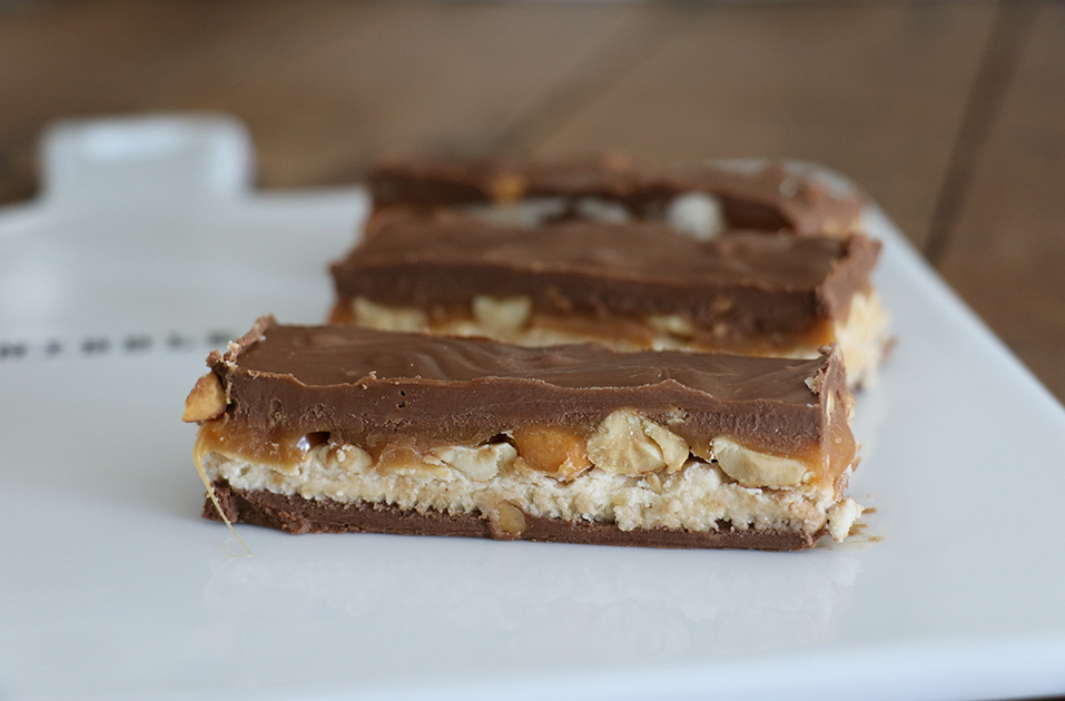 no-bake Snickers candy bars recipe
