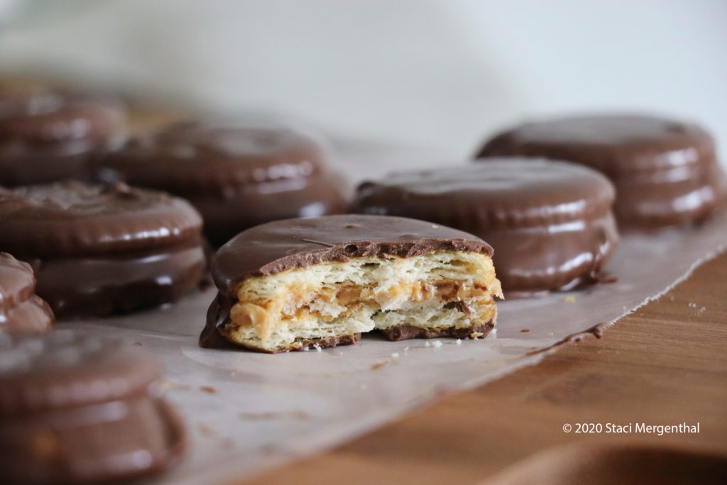 Chocolate and peanut butter Ritz cookies