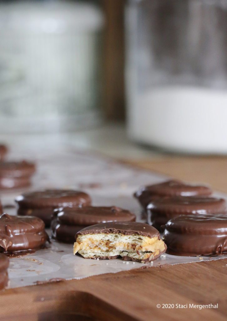 Chocolate and peanut butter Ritz cookies
