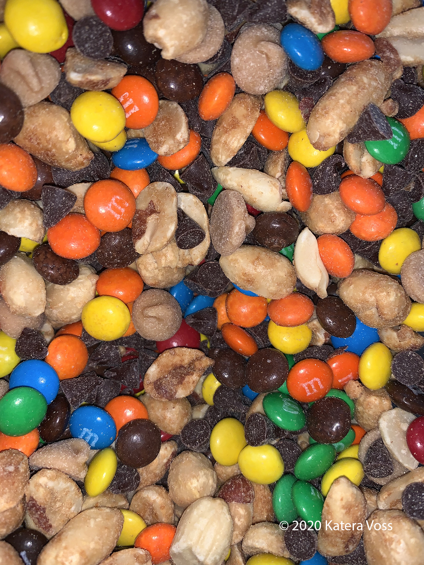 bowl of M&M's peanut butter chips dry roasted peanuts peanut butter chips mini Reese's peanut butter cups