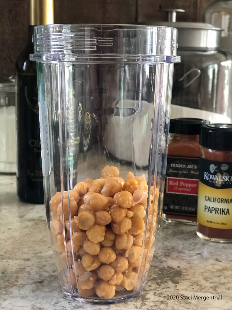 chickpeas in large Ninja container