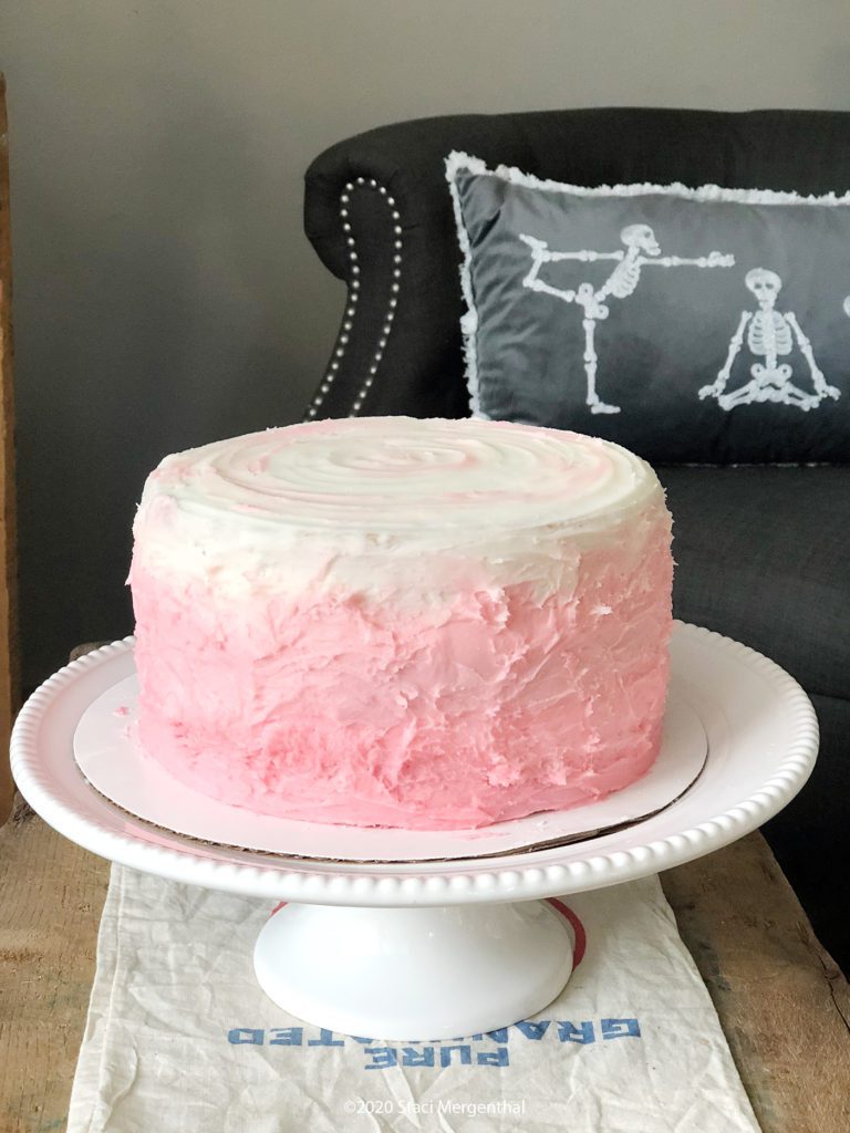 The Best Pink Ombre Cake with Cream Cheese Frosting - THE OVENIST