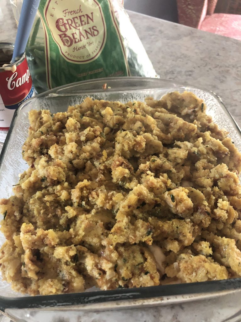 top layer is cooked stuffing 