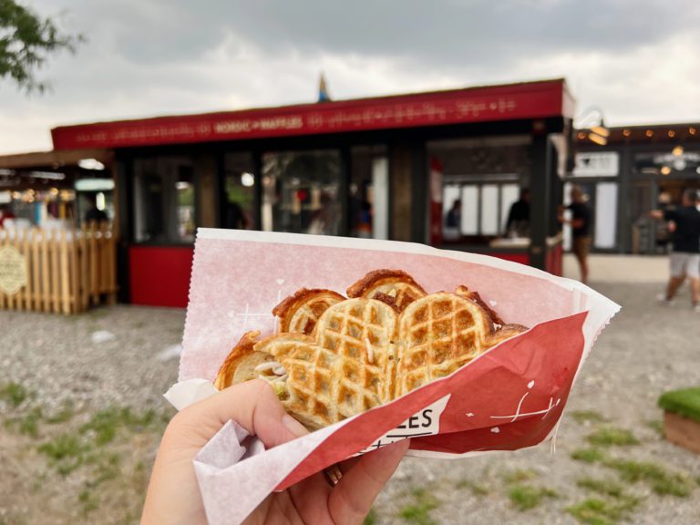 Nordic Waffle in front of cabin at Minnesota State Fair