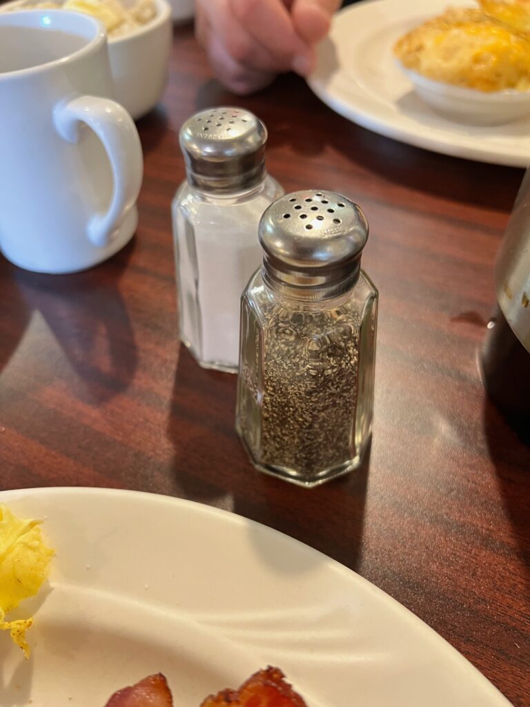 salt and pepper shaker at Minnesota Nice Cafe Bemidji