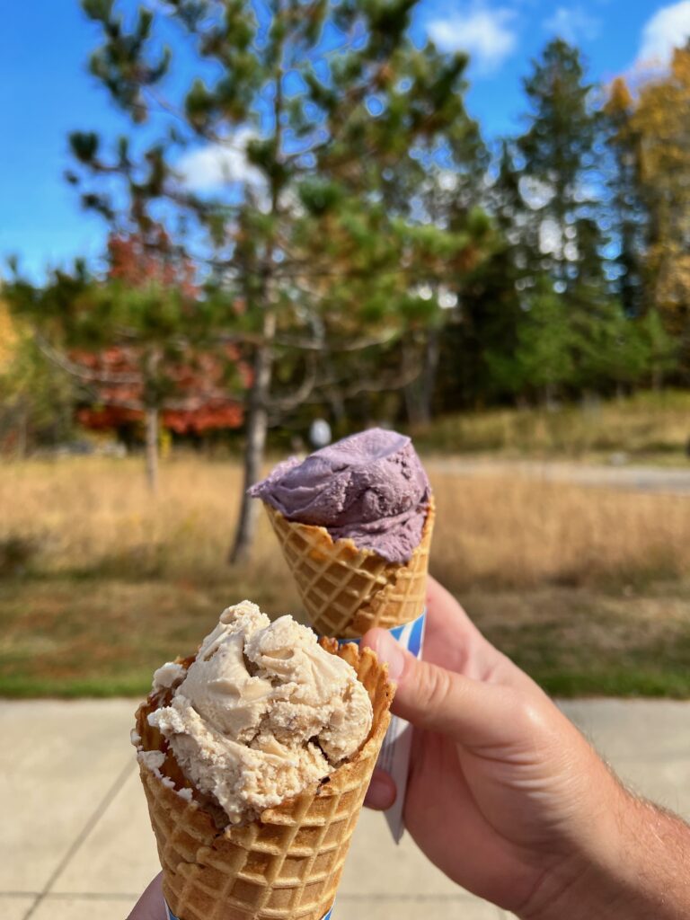 2 ice cream cones at Mary Gibbs Mississippi Headwaters Center