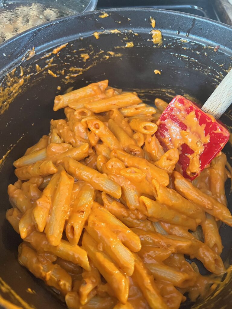 stir pasta into sauce