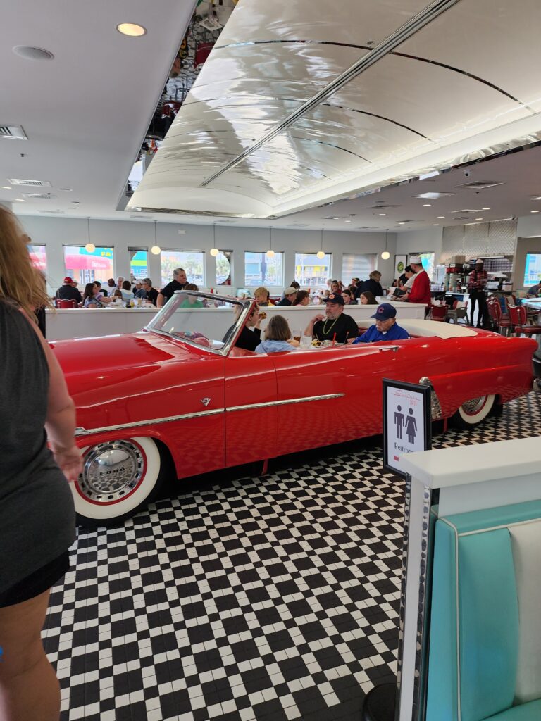 vintage car used as a table and booth at the Sunliner Diner in Gulf Shores Alabama