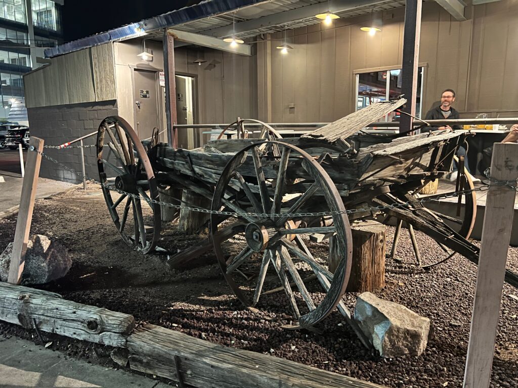 the old wagon outside The Chuck Box Arizona