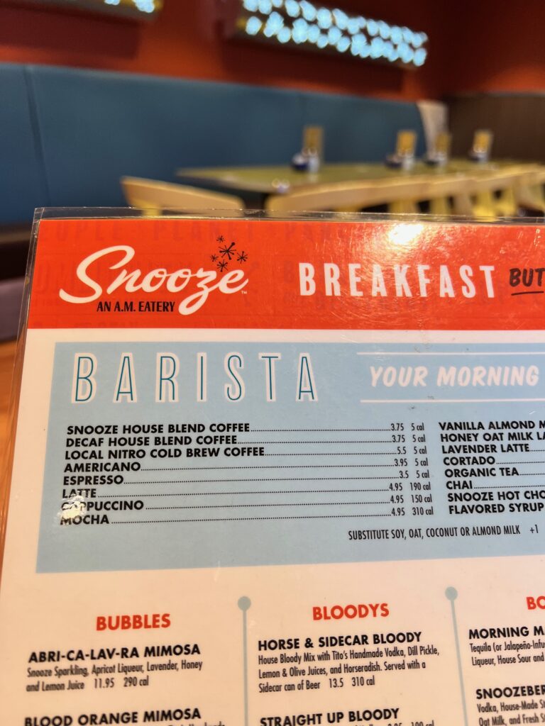 Snooze menu