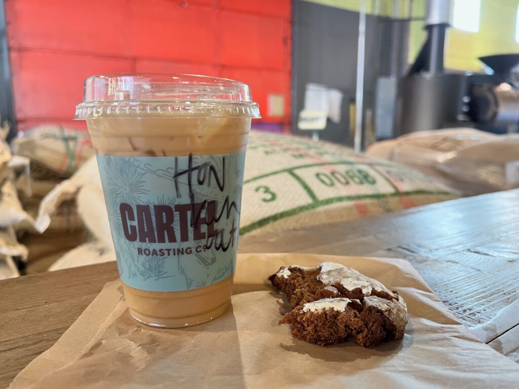 iced honey vanilla latte at Cartel Roasting Co. Arizona 