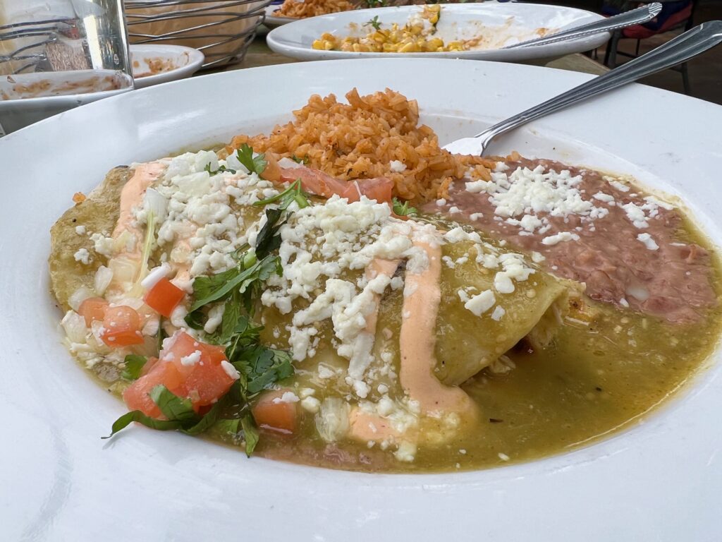 smoked chicken enchiladas at Los Sombreros scottsdale arizona 