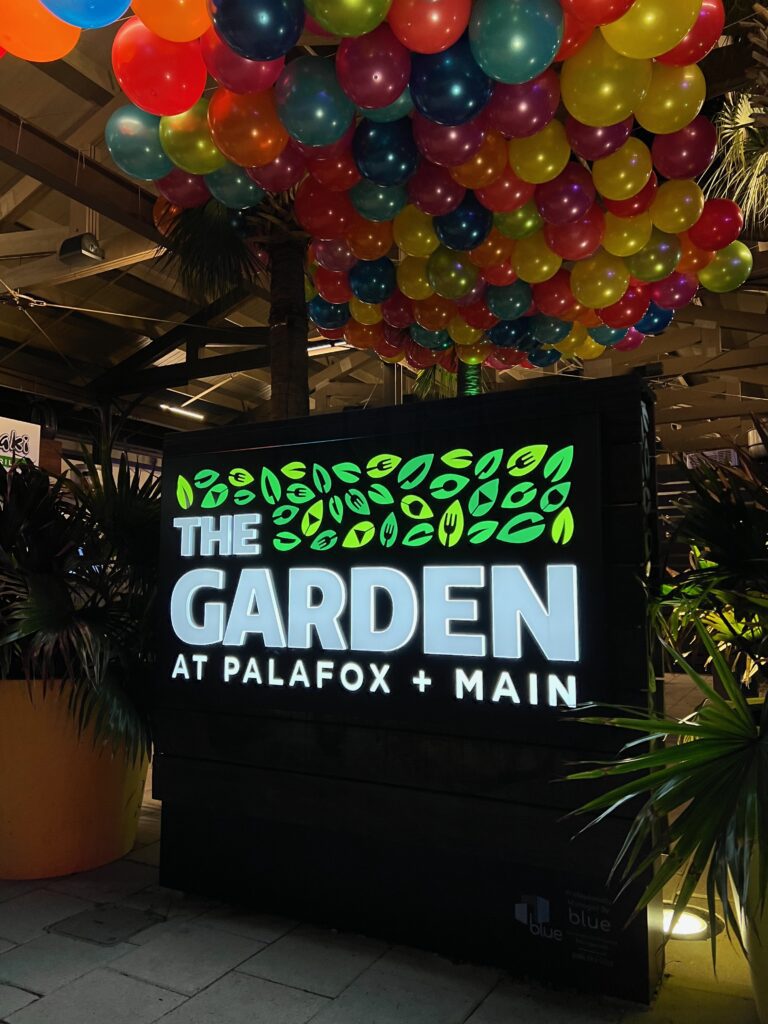 sign at The Garden at Palafox + Main