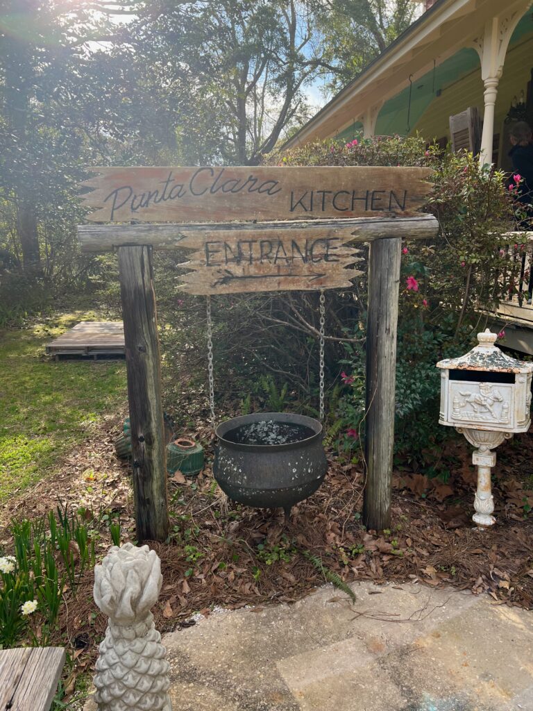 welcome sign in front of Miss Colleen's House Punta Clara Kitchen Point Clear Alabama