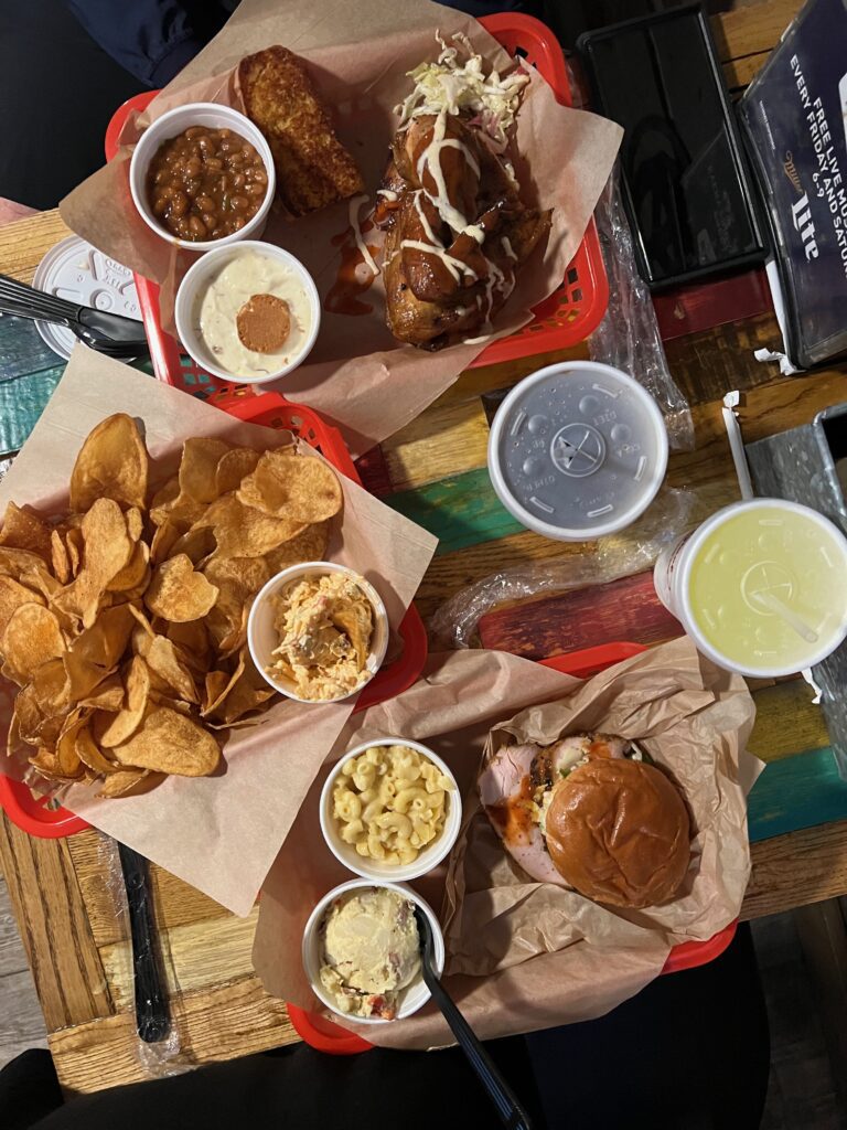 smoked chicken and smoked turkey at Moe's Original BBQ