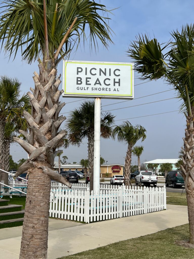 tall Picnic Beach sign