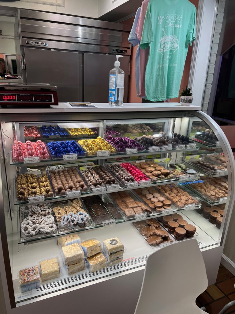 Scoops Ice Cream treat case Gulf Shores Alabama