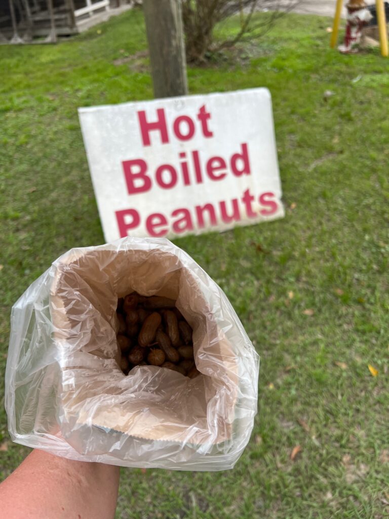 a bag of hot boiled peanuts