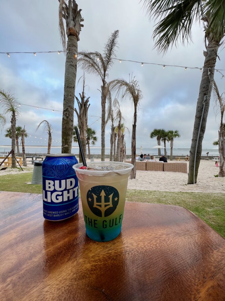 drinks at The Gulf at Orange Beach Alabama
