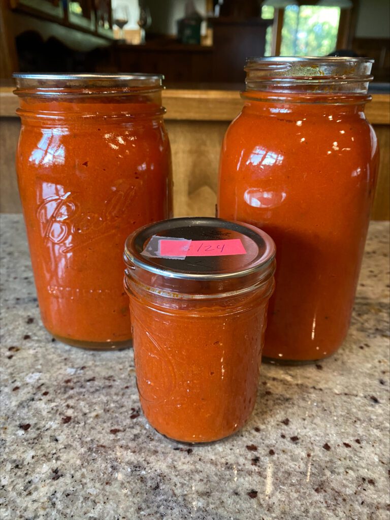 roasted spaghetti sauce in three jars