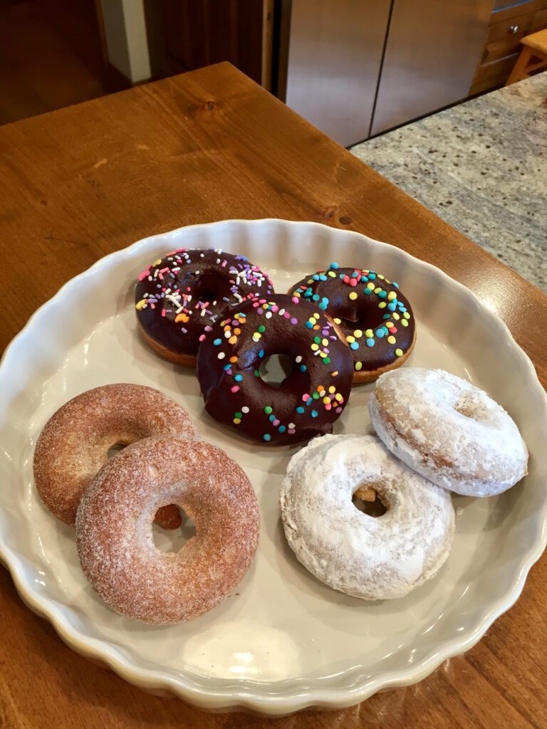 plate of baked doughnuts