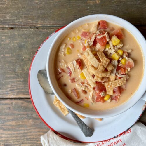 bowl of ranch chicken taco soup