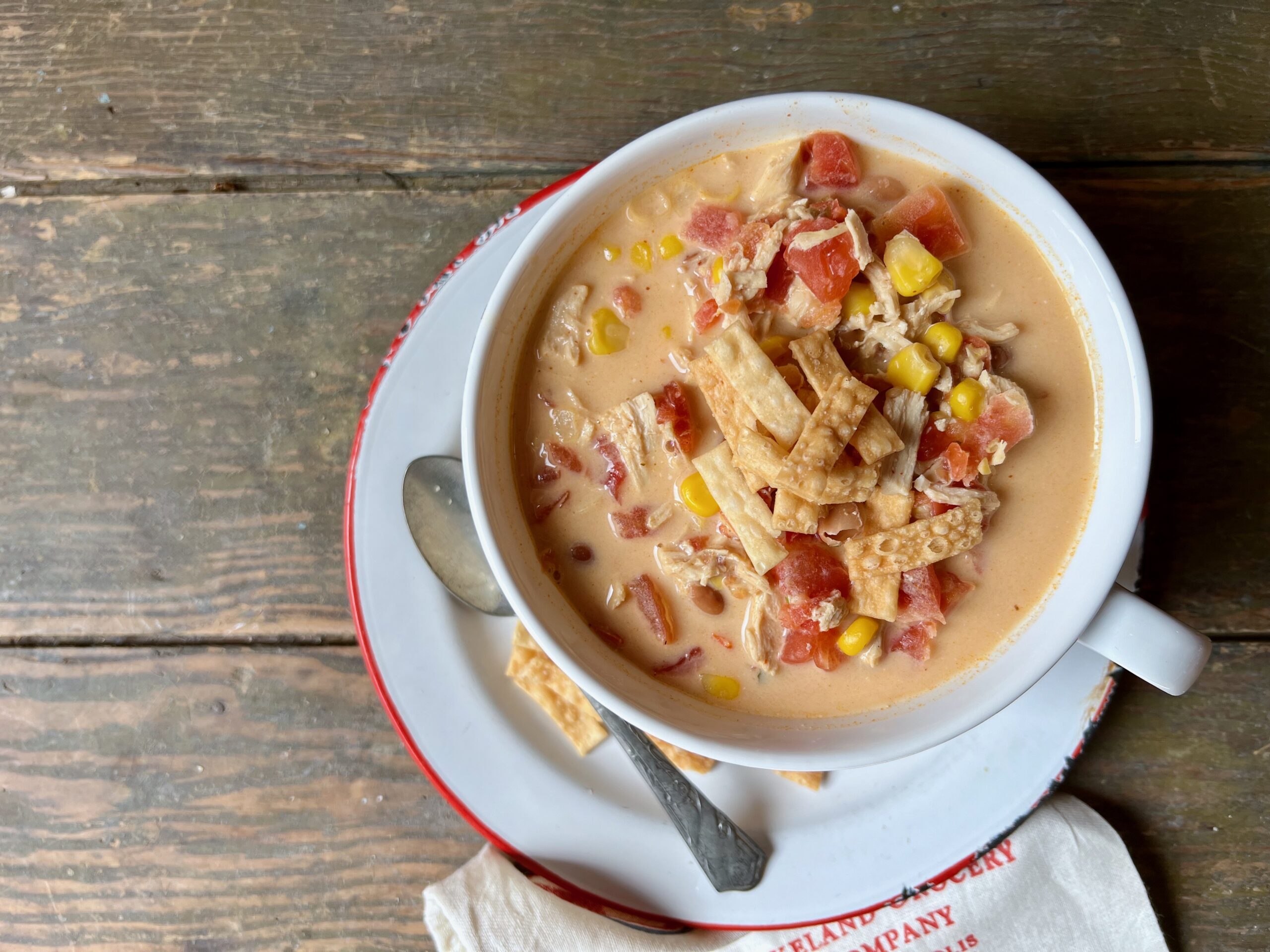 bowl of ranch chicken taco soup