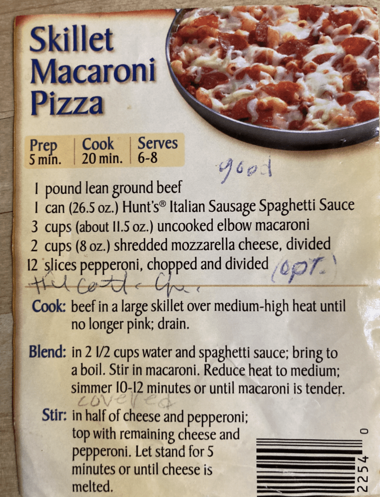 skillet macaroni pizza comfort food recipe 