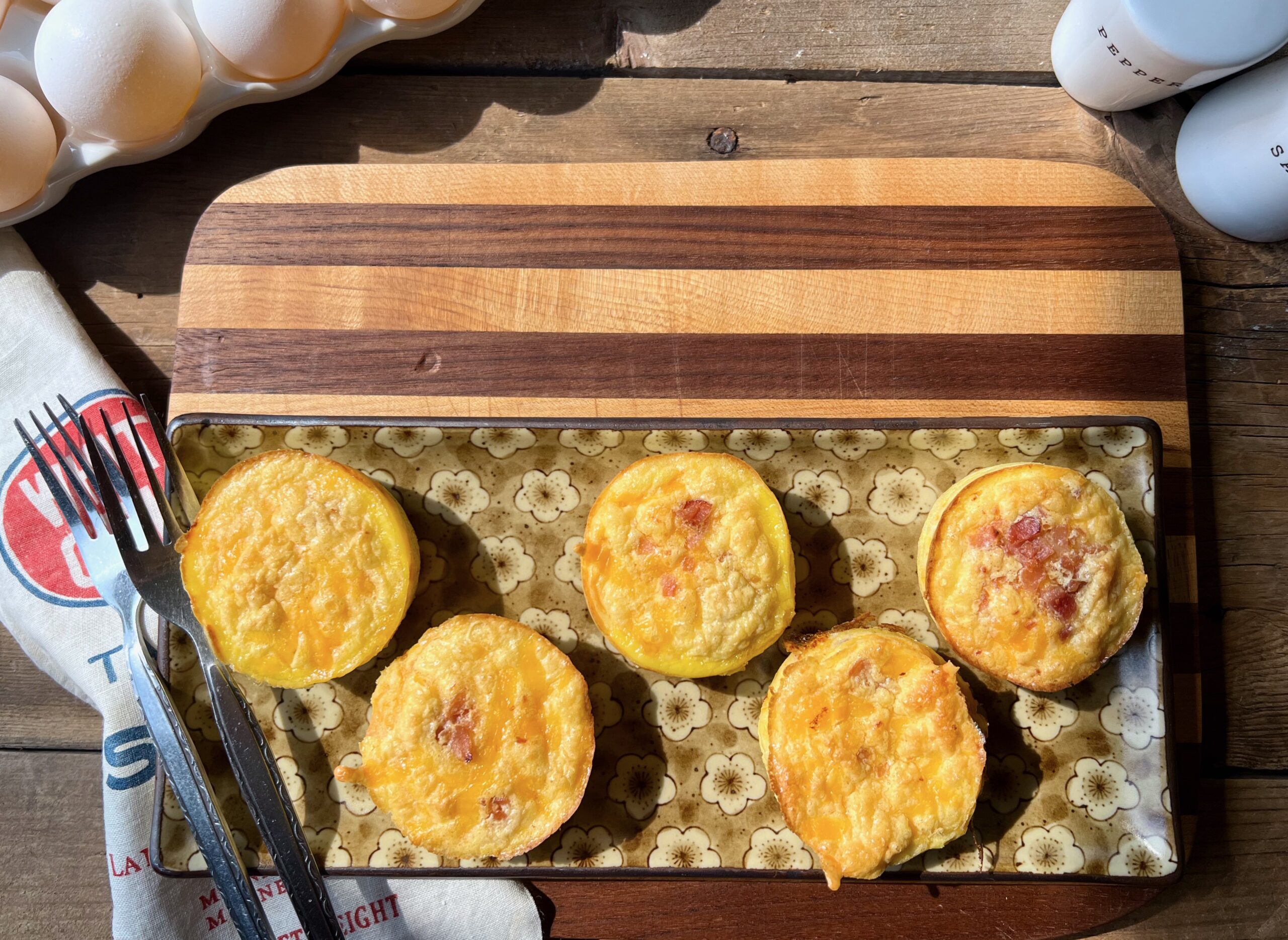 platter with 5 protein-packed egg bites